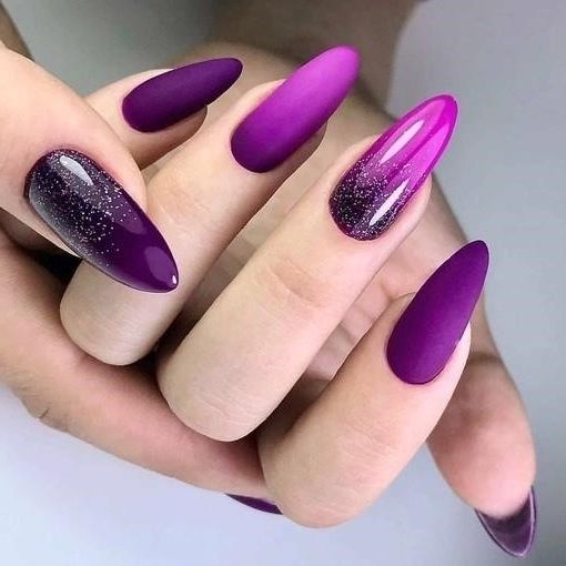 Фиолетовый Маникюр С Дизайном 2020 Модные Тенденции