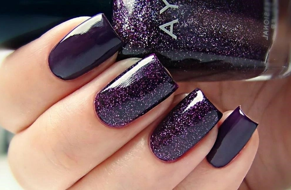Дизайн Ногтей С Темно Фиолетовым Цветом