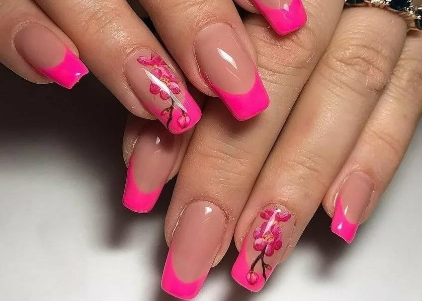 Розовый Френч На Ногтях С Рисунком Фото