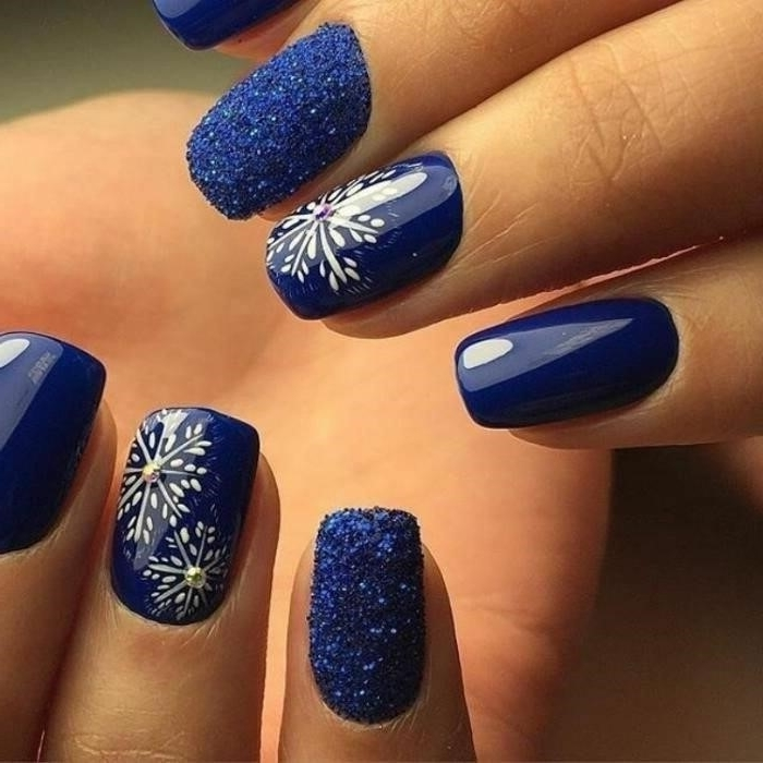 Синий Дизайн Новогодних Ногтей