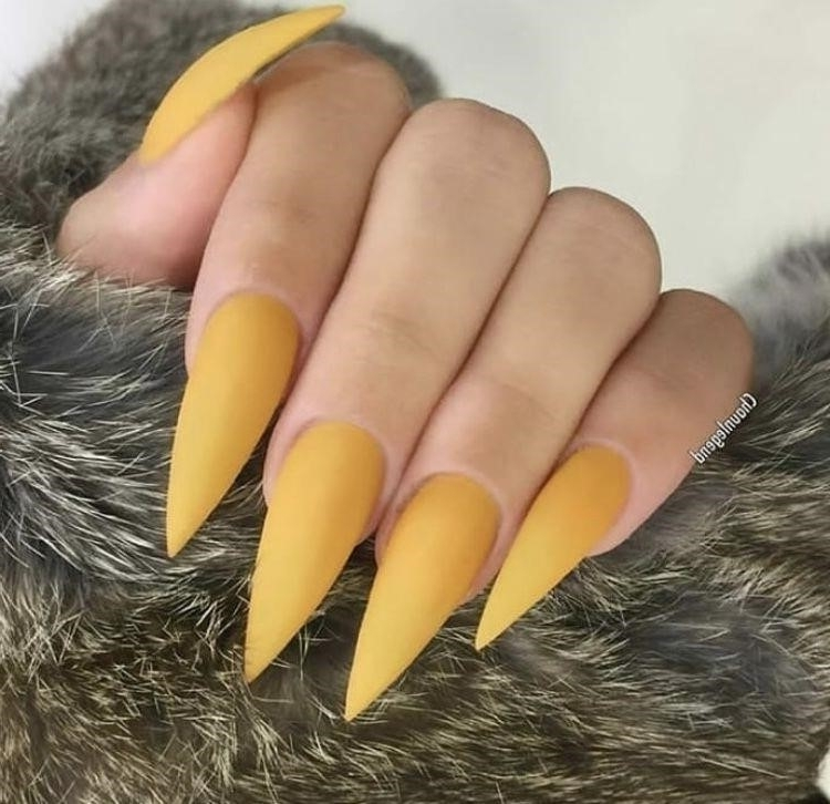 Желтые Ногти Дизайн Острые