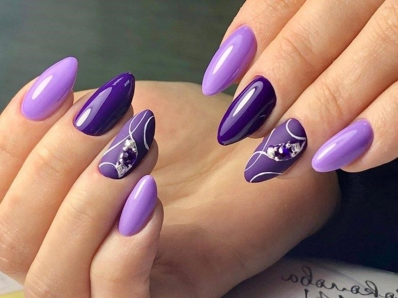 Ногти Фиолетового Цвета Дизайн Фото 2020
