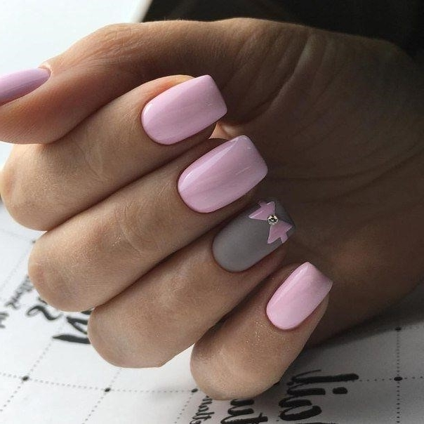 Ногти Дизайн Розовые Строгий