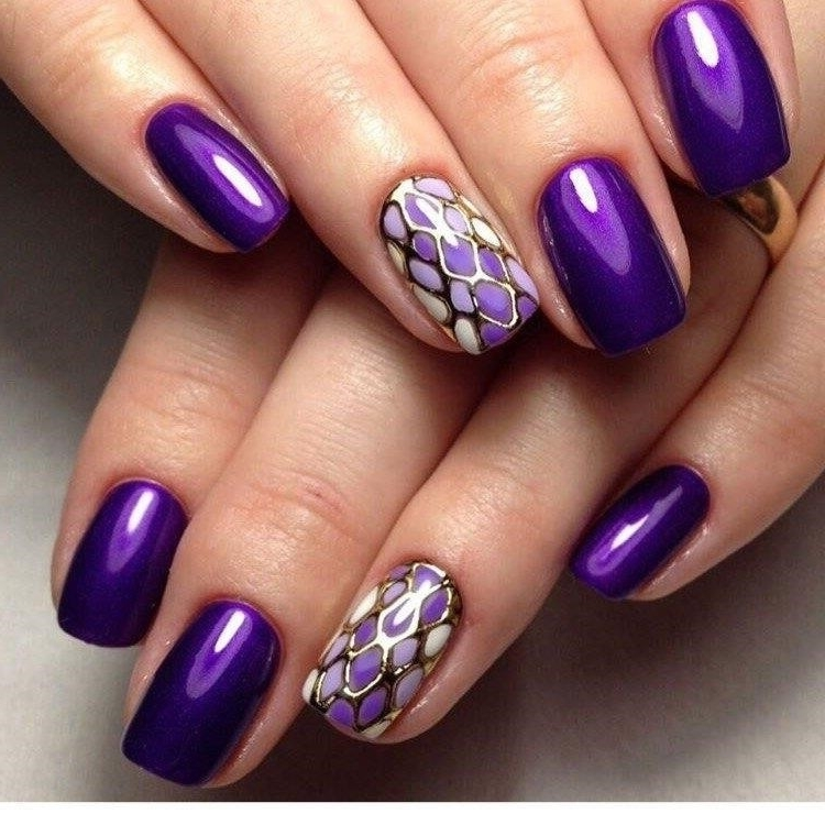 Дизайн Ногтей Фиолетовым Гель Лаком Фото