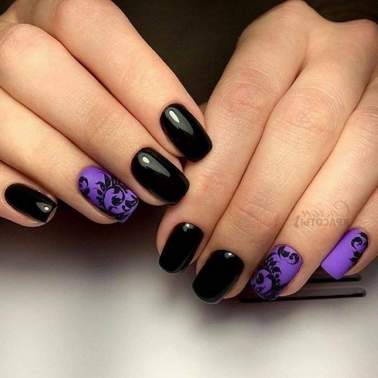 Черно Фиолетовый Маникюр
