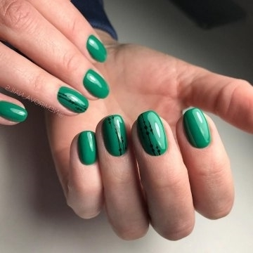 Зеленый Маникюр На Короткие Ногти
