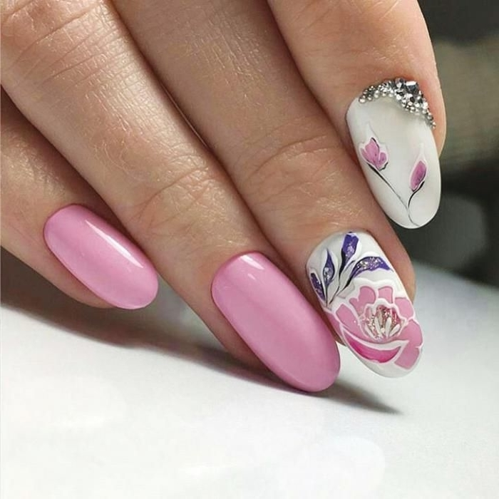 Дизайн Ногтей Розового Цвета С Рисунком