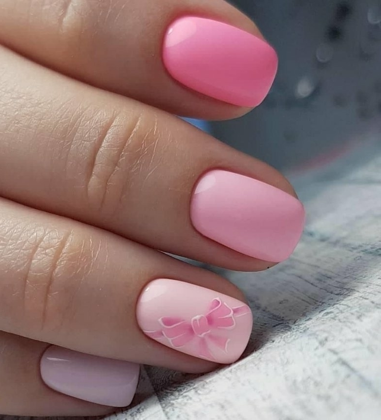 Ногти Нежно Розового Цвета С Дизайном Фото