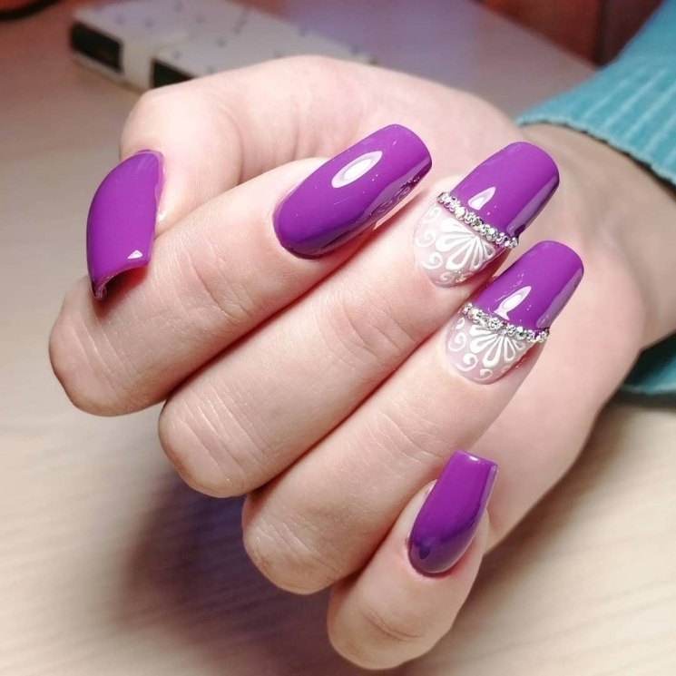 Дизайн Ногтей Фиолетовый Цвет Фото Новинки