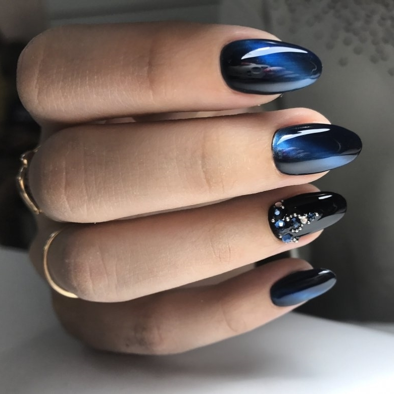 Ногти Дизайн Черный Цвет С Синим