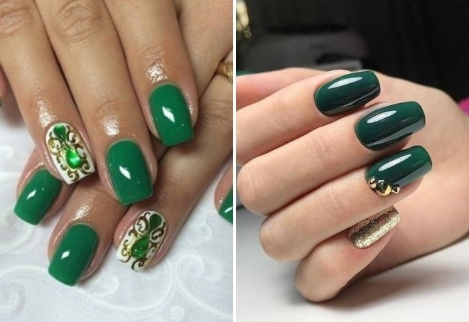 Какие ногти под зеленое платье