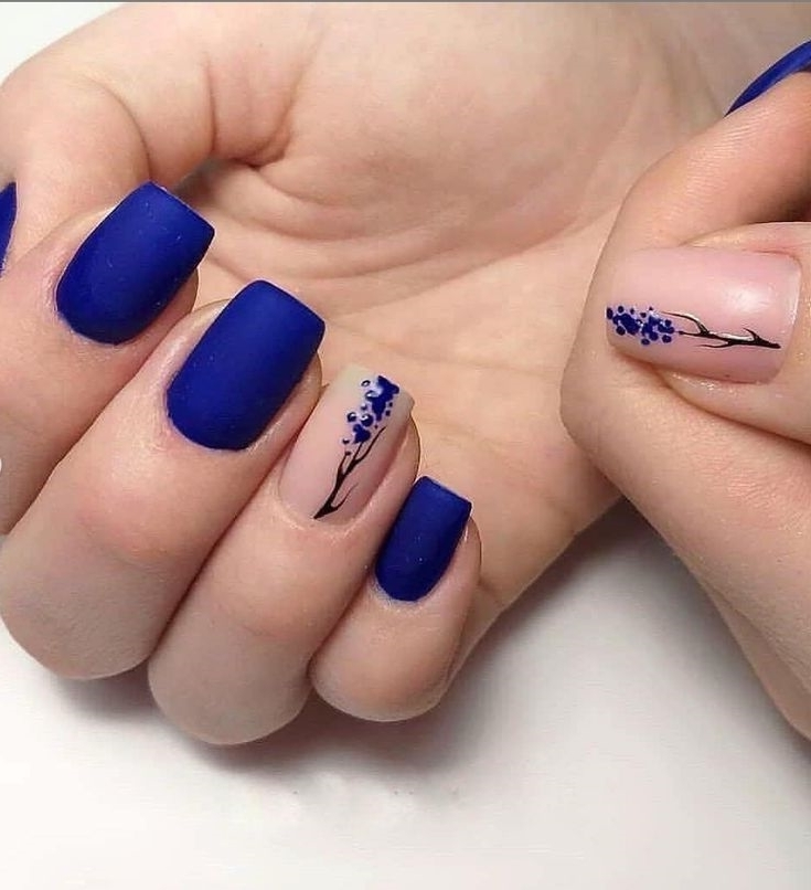 Синие Ногти На Руках Дизайн