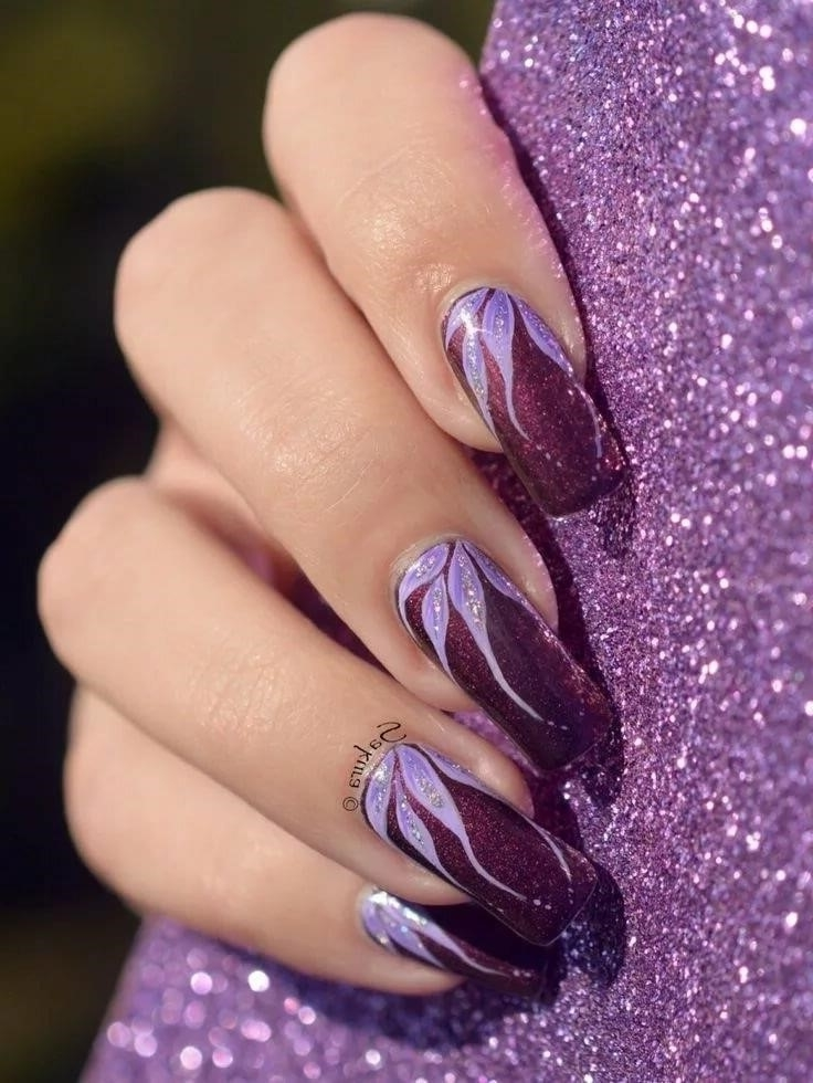 Рисунок На Фиолетовых Ногтях Фото
