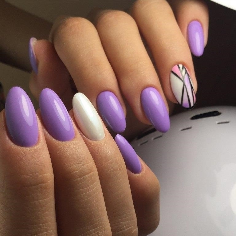 Фиолетовый Маникюр На Овальные Ногти