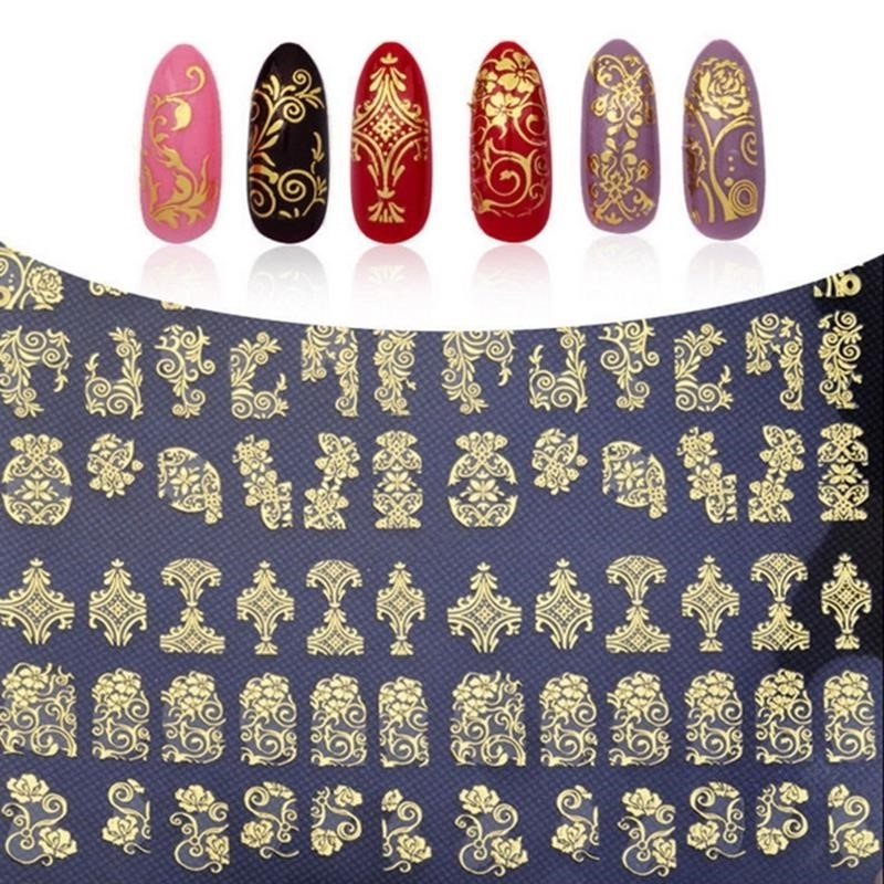 Дизайн Ногтей С Золотыми Наклейками