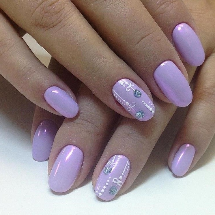 Дизайн Ногтей Светло Фиолетовый С Розовым