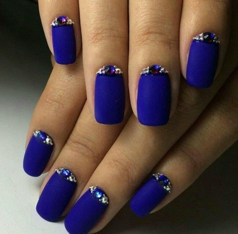 Синие Матовые Ногти Дизайн Фото