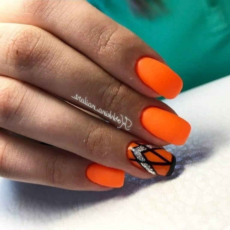 Оранжевый Дизайн Ногтей 2020 Фото Новинки