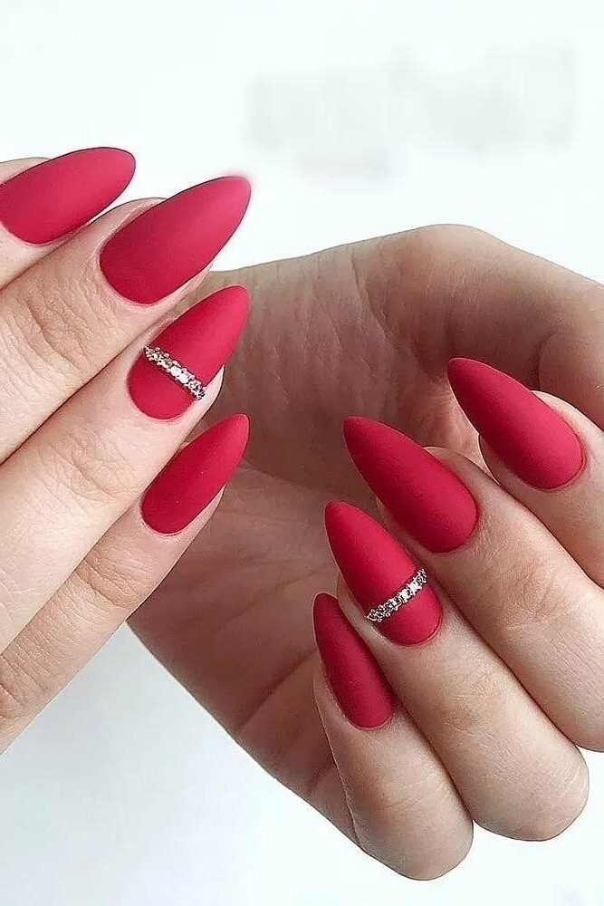 Красные Матовые Ногти Дизайн 2020