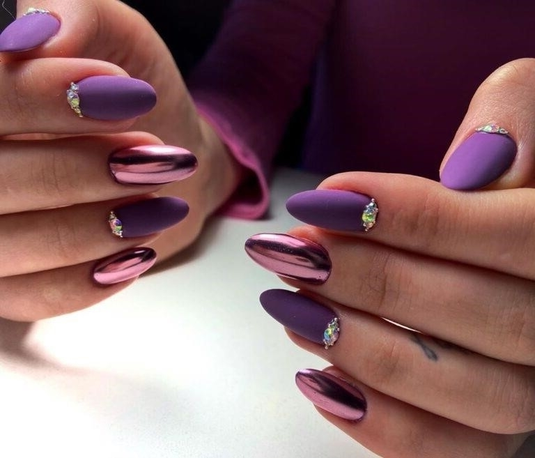 Ногти Фиолетового Цвета Дизайн Фото 2020