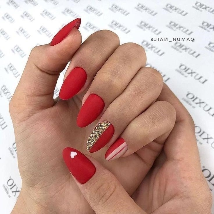 Матовые Красные Ногти Дизайн Фото 2020