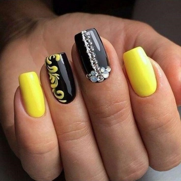 Ногти в желтых тонах дизайн фото