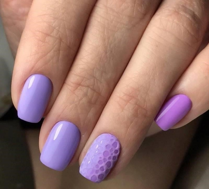 Идеи Маникюра На Короткие Ногти Фиолетовый
