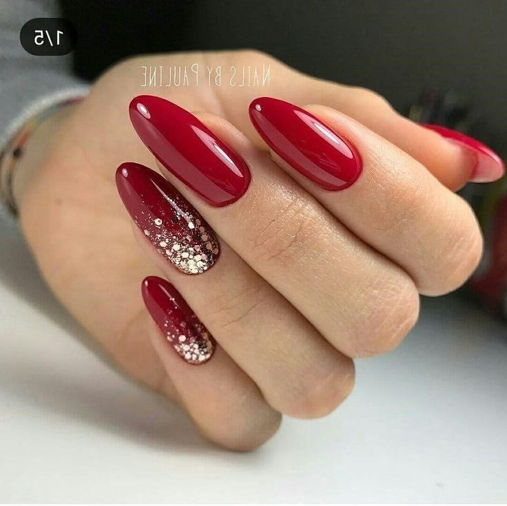 Гель Лак Дизайн Миндальных Ногтей Красный
