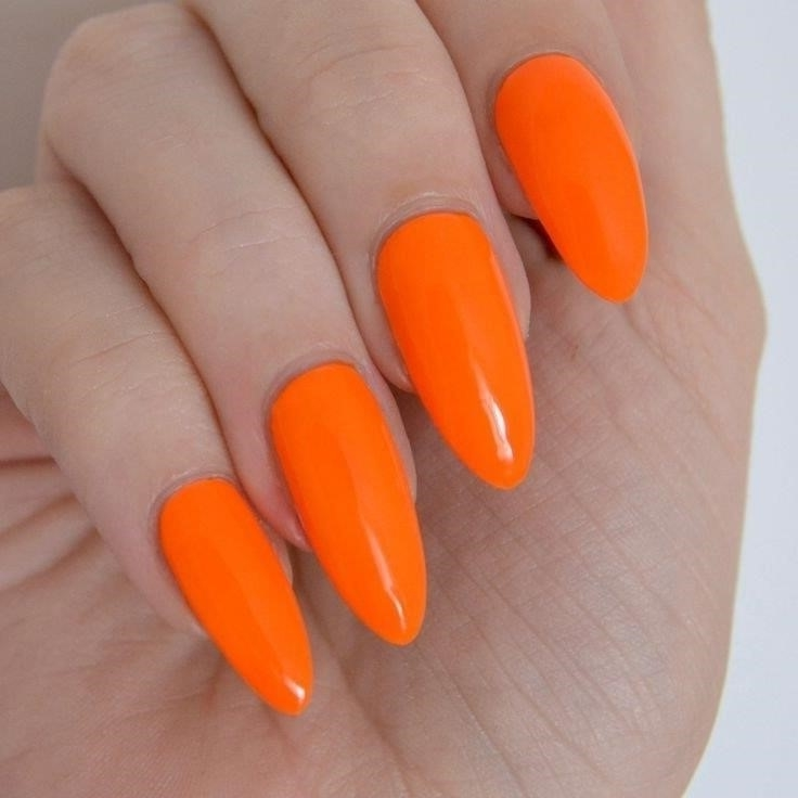 Оранжевый Маникюр На Длинные Ногти