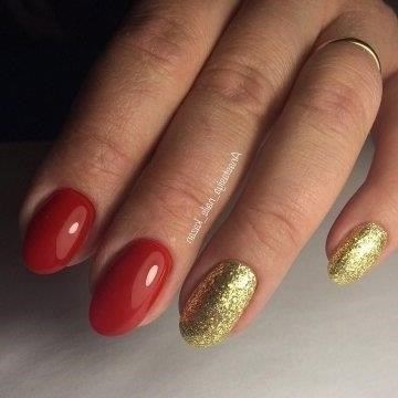 Маникюр Красный С Золотым На Короткие Ногти
