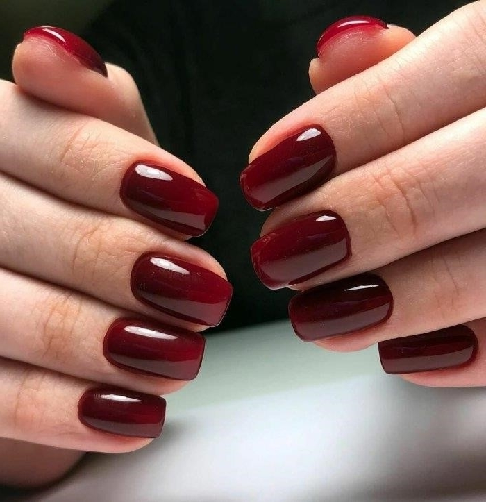 Темно Красный Маникюр На Короткие Ногти Фото