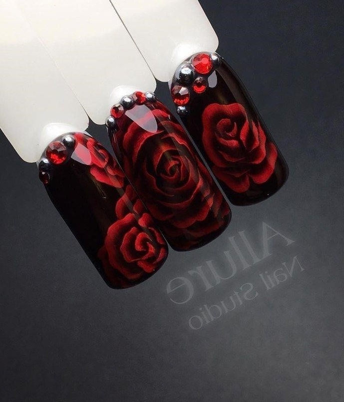 Дизайн Ногтей Черная Роза