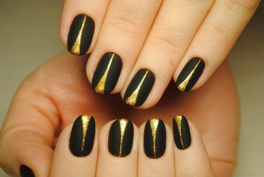 Ногти Золотые С Черным Фото Дизайн