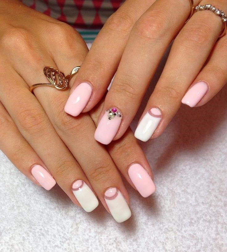 Розовый с салатовым дизайн ногтей фото