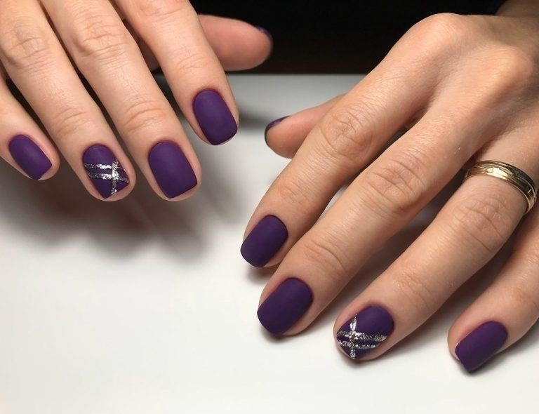 Фиолетовый Маникюр На Короткие Ногти Сочетание Цветов