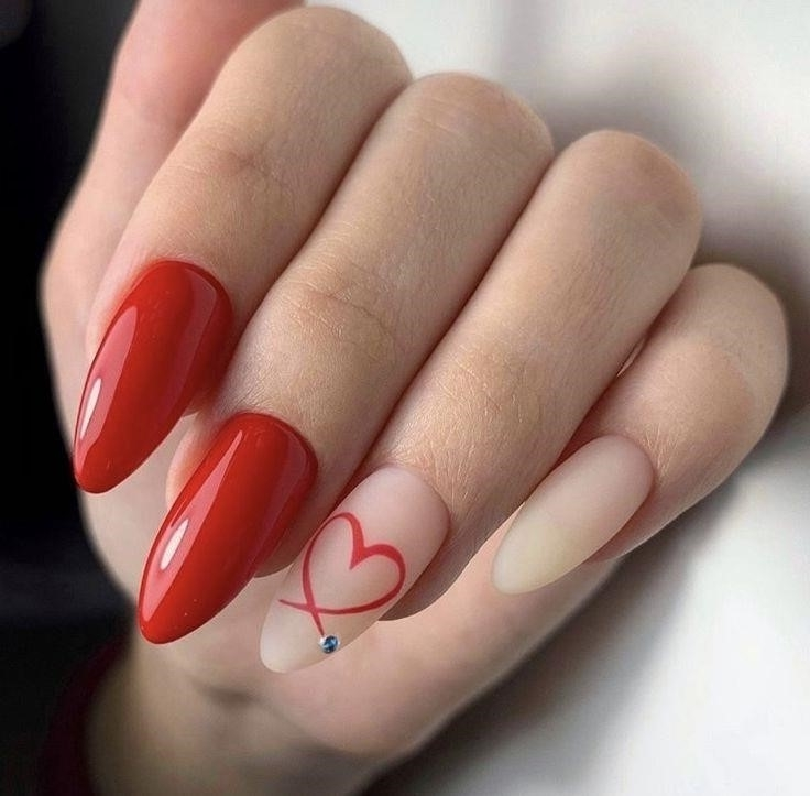 Дизайн Ногтей Красный И Телесный