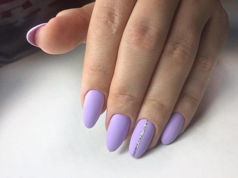 Круглый Фиолетовый Маникюр