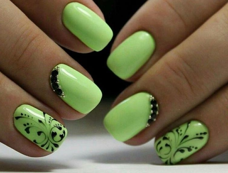 Ярко Зеленые Ногти Дизайн