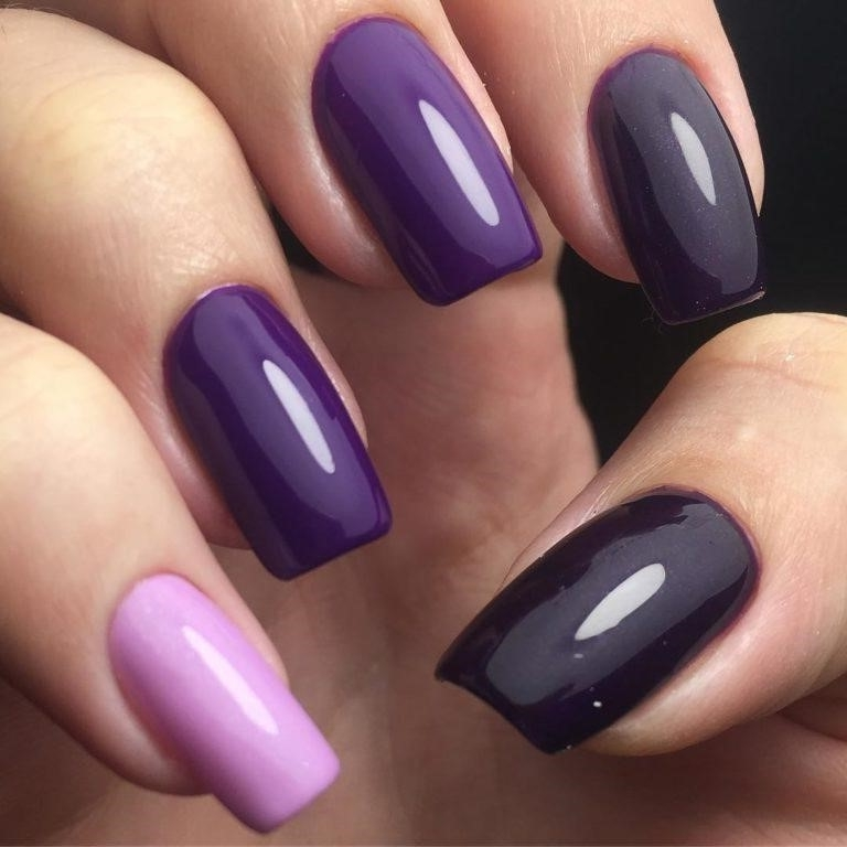 Фиолетовый Маникюр На Короткие Ногти Сочетание Цветов