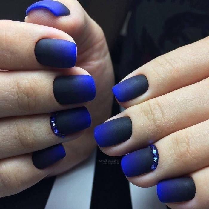 Ногти Дизайн Черный Цвет С Синим