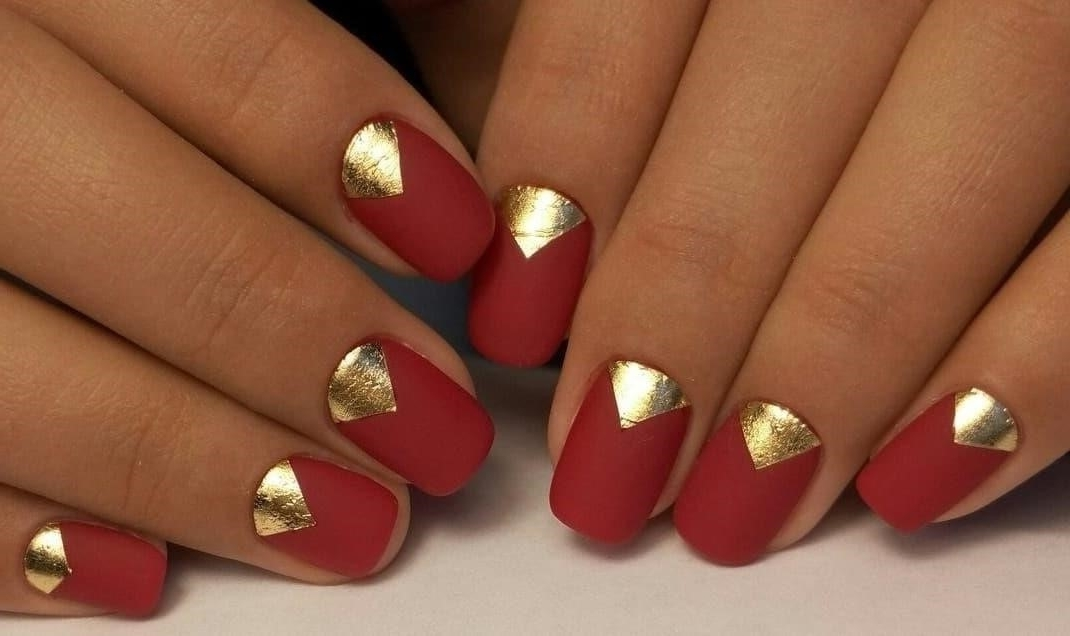Дизайн Ногтей Красный С Золотом Фото