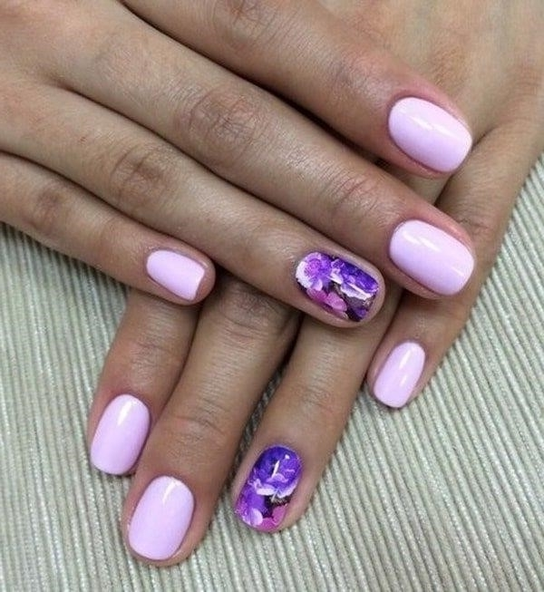 Фиолетово Розовый Маникюр На Короткие Ногти