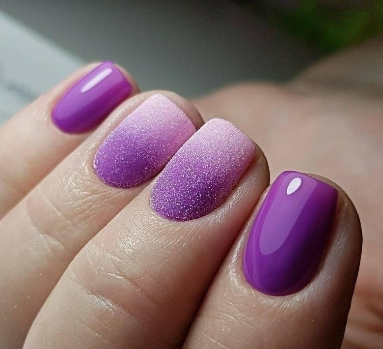 Фиолетовый Маникюр На Короткие Ногти Гель Лаком