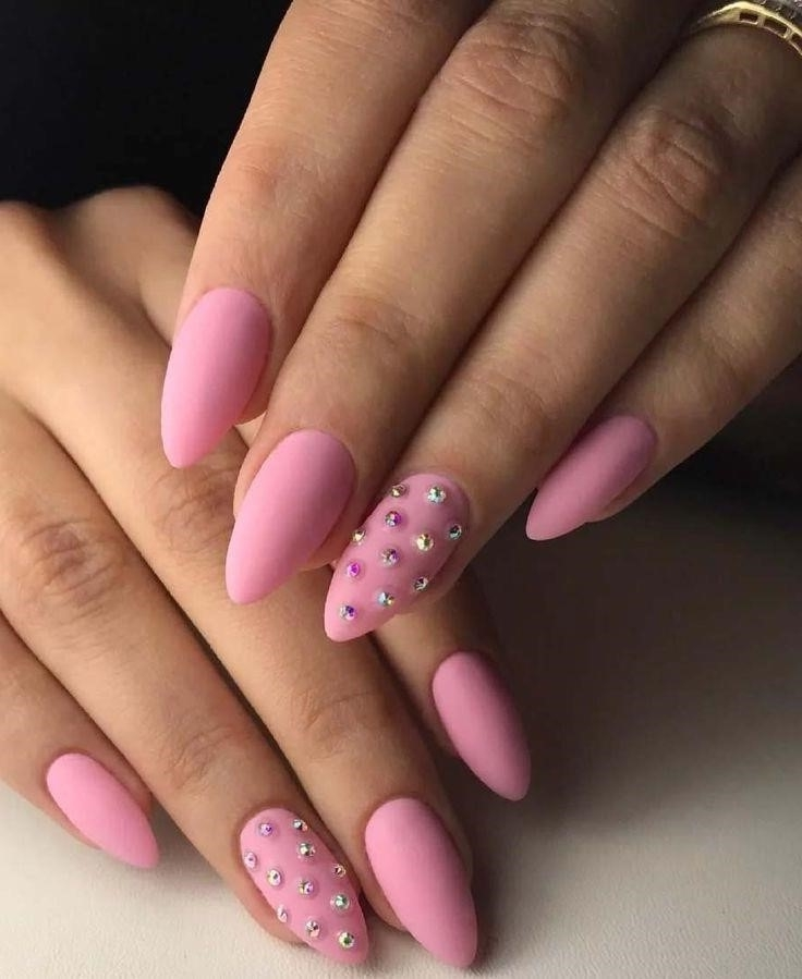 Миндальные Ногти Дизайн 2020 Розовые
