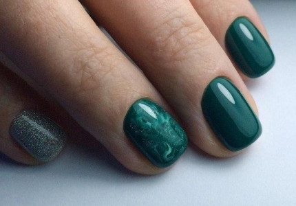 Зеленый Маникюр На Короткие Ногти Фото Дизайн