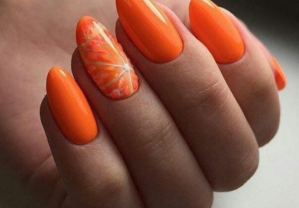 Оранжевый Дизайн Ногтей Фото Новинки