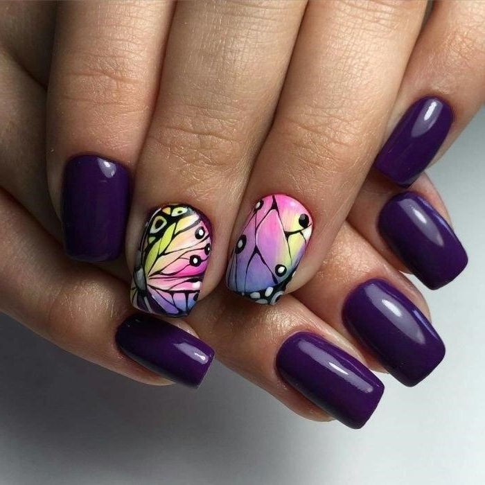 Ногти Дизайн Новинки Фиолетовый Рисунок