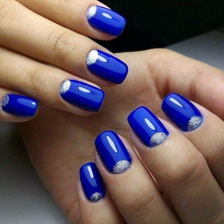 Дизайн Коротких Ногтей Фото Синий