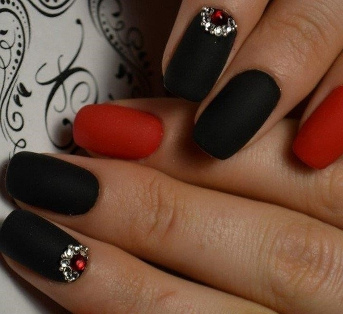 Дизайн ногтей черно красный фото квадратные
