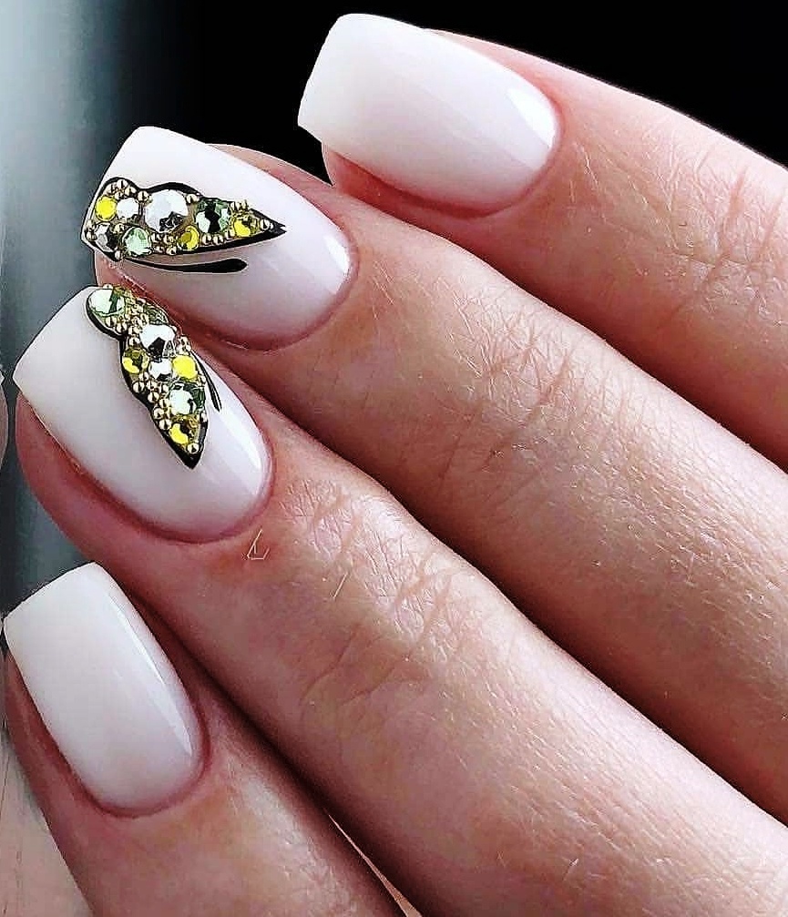 Белый Дизайн ногтей